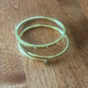 2 Gold Colored Bangle Bracelets